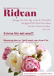 Feier zur Erklärung Bahá'u'lláhs im Garten Ridván